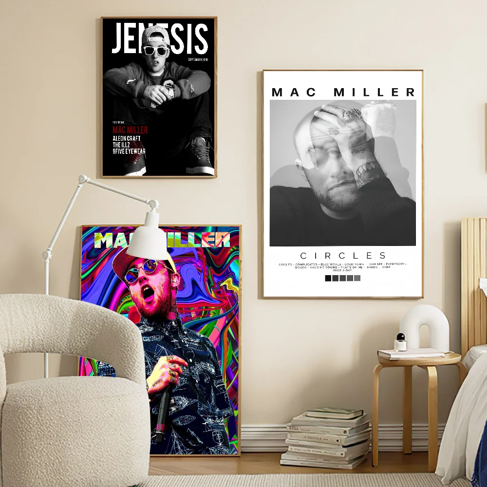 Singer M-Mac Millers Vintage Posters Sticky Whitepaper Sticker DIY Room Bar Cafe Room Wall Decor