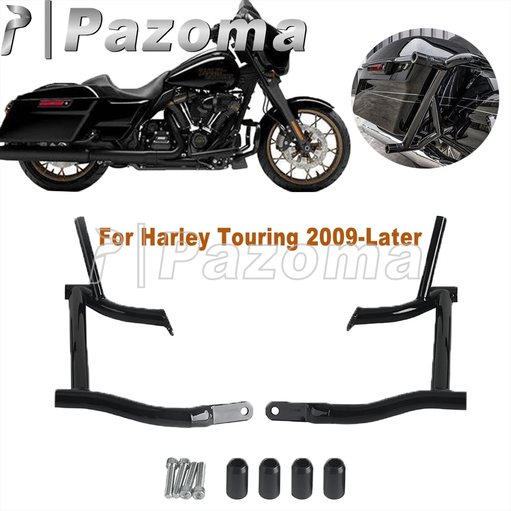 

Motorcycle Rear Saddlebag Crash Bar Guard For Harley Touring FLHT FLHX FLTRX Road King FLHR Saddle Bags Left&Right Rails 2009-up