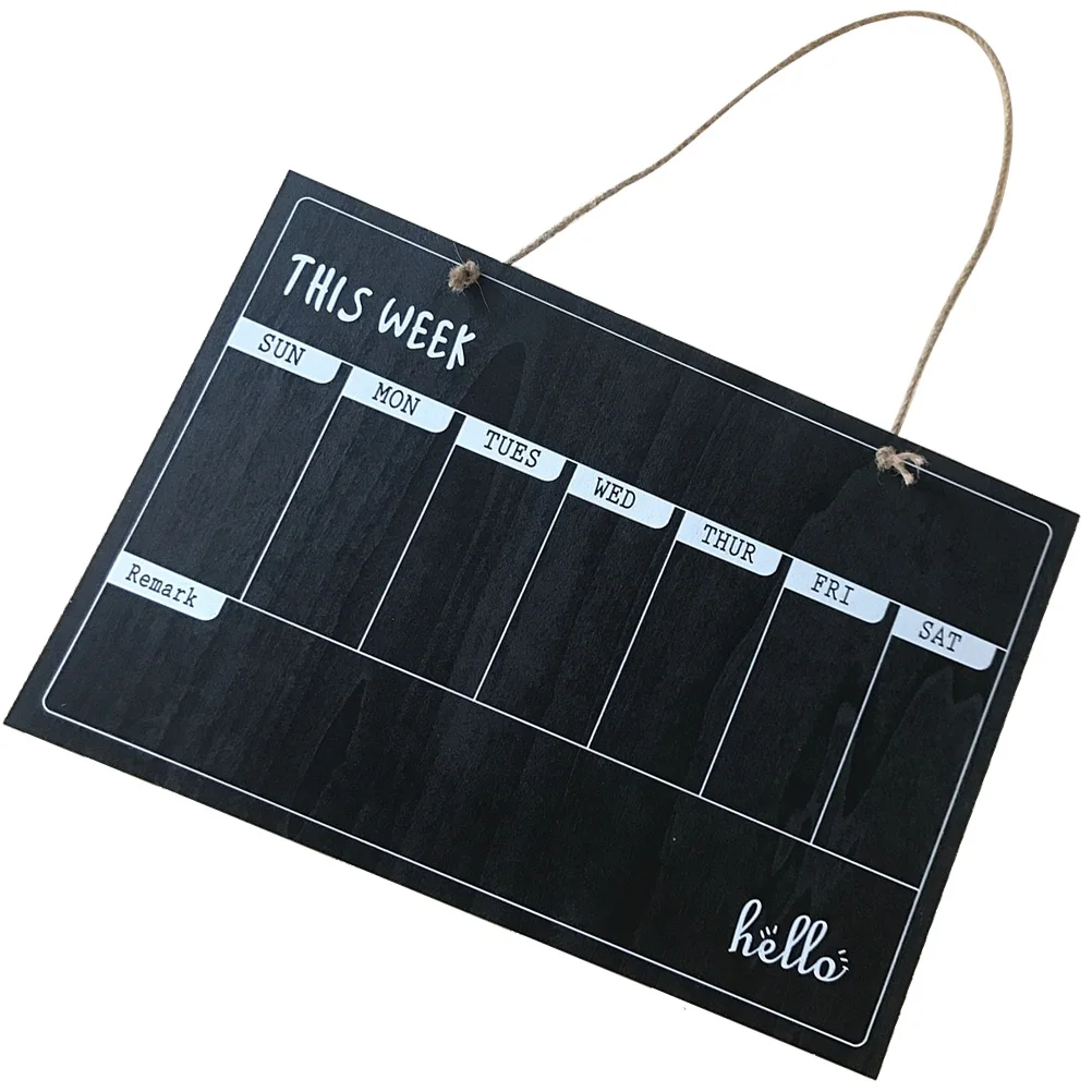

Wooden Hanging Single-Sided Blackboard for Weekly Messages Kids Crafts Weddings Restaurant Decorative Board Hanging Blackboard