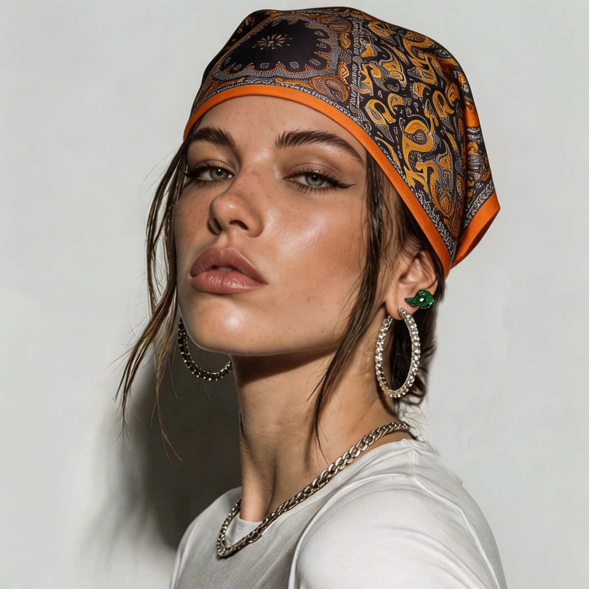 

100% Pure Silk Square Scarf Women Reversible Paisley Print Bandana Neckerchief Hair Headband Bag Accessory Luxury Soft Gift