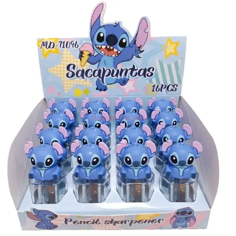 Imagem -06 - Disney Stitch Pencil Sharpeners Sharpening Tool Material Escolar Estudantes Crianças Papelaria Atacado 16 Pcs