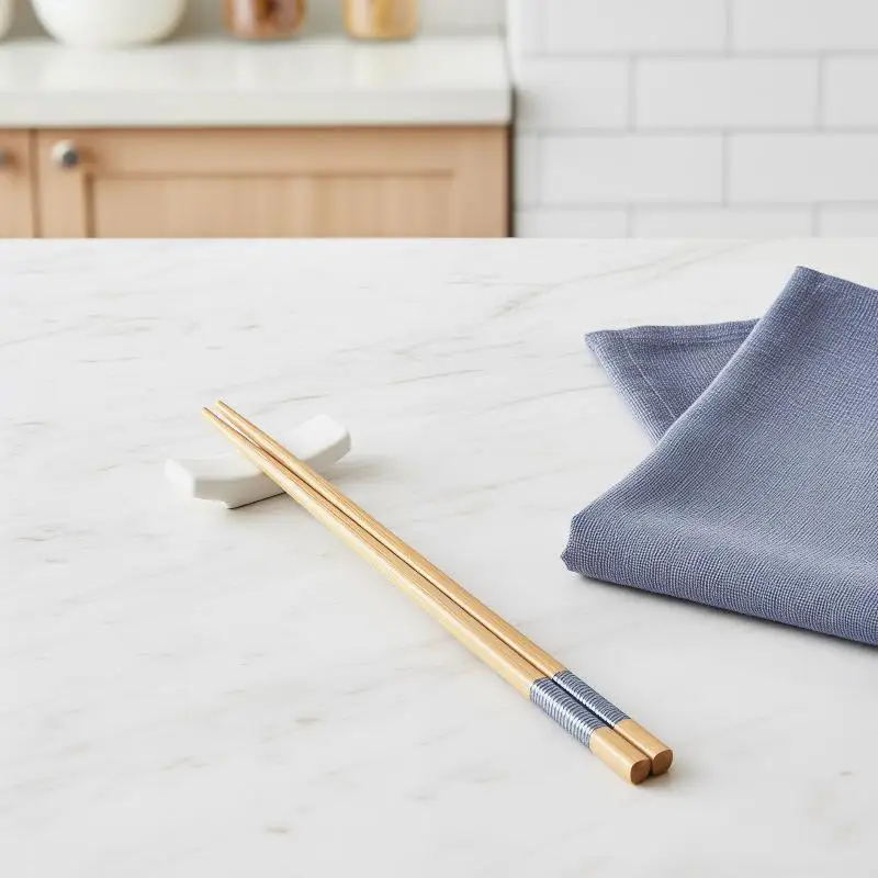HOT!10 Pairs Food-Grade Blue-Edged Bamboo Chopsticks Smooth Odorless Safe for Daily Kitchen Dining Sushi Restaurant Use