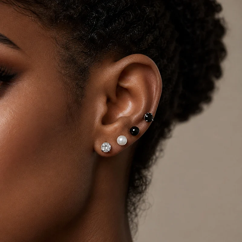 12/15/20 Paar Kristall-Ohrstecker-Set für Damen und Herren, Funkelnde Zirkon-Ohrringe, Verschiedene Stile, Minimalistischer Zierlicher Ohrschmuck – Detail 14