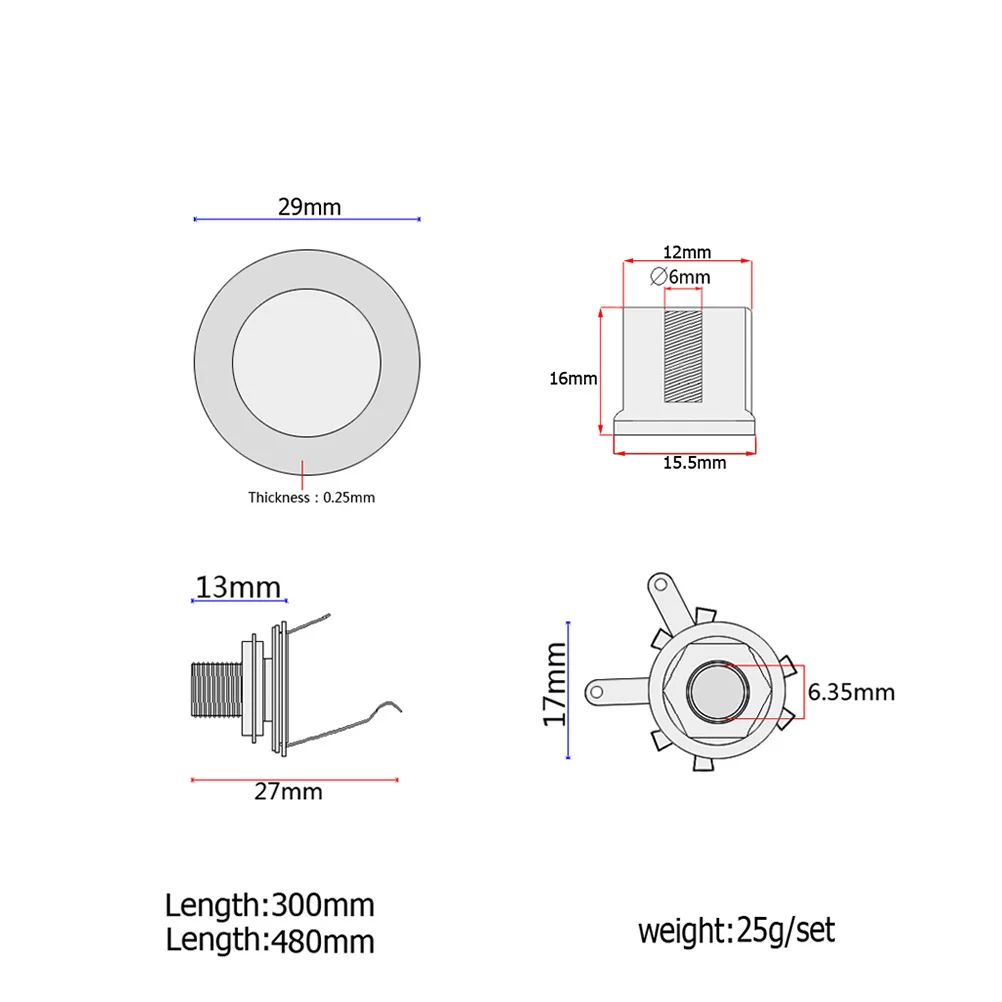 

1 Set 27mm Guitar Pickup Piezo B500K Potentiometer Transducer Amplifier with Output Jack and Round for Acoustic Guitar