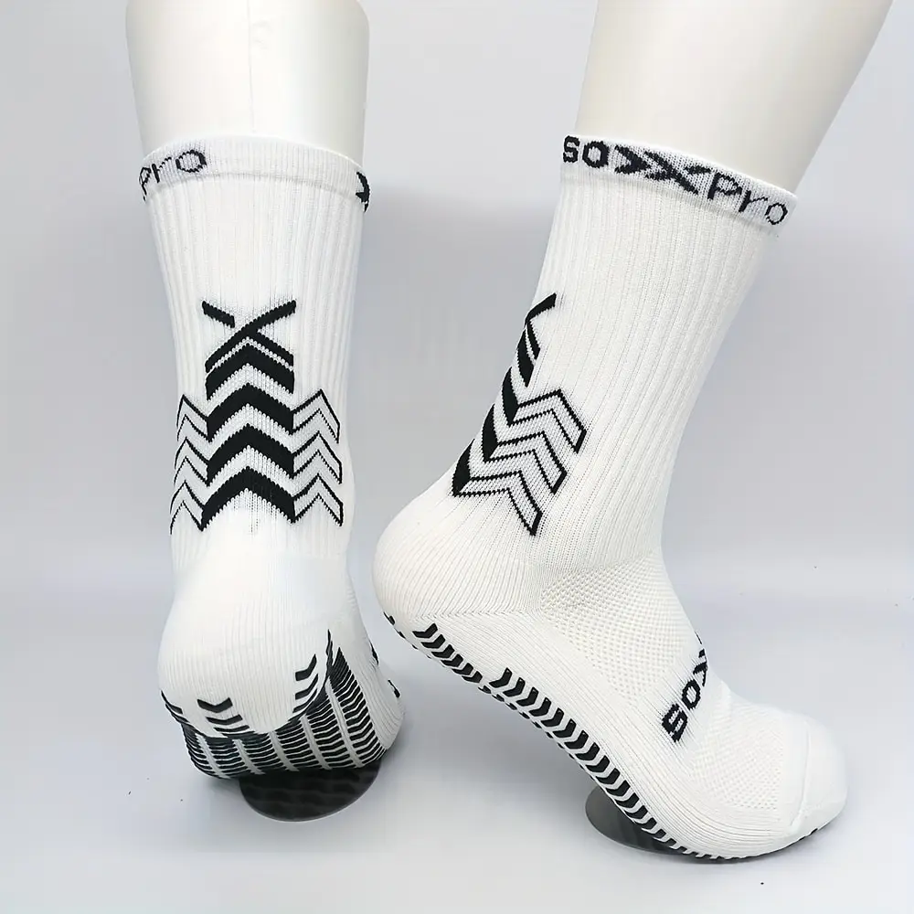 

Football socks, men's mid length sports socks, running socks, anti slip thick towel bottom, wear-resistant