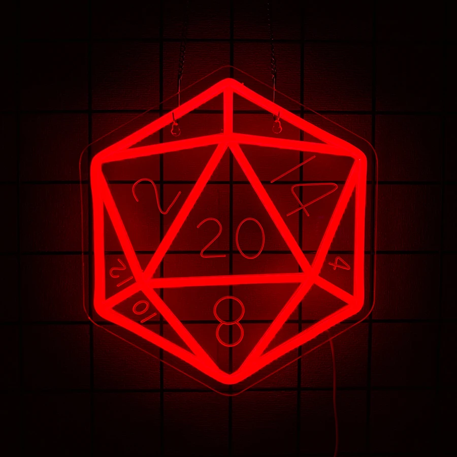 Game Led Neon Sign, 3D Carved Dice Icon, Suitable For Bedroom, Bar, Gambling Place, Game Room, Club And Man Cave Art Decor.