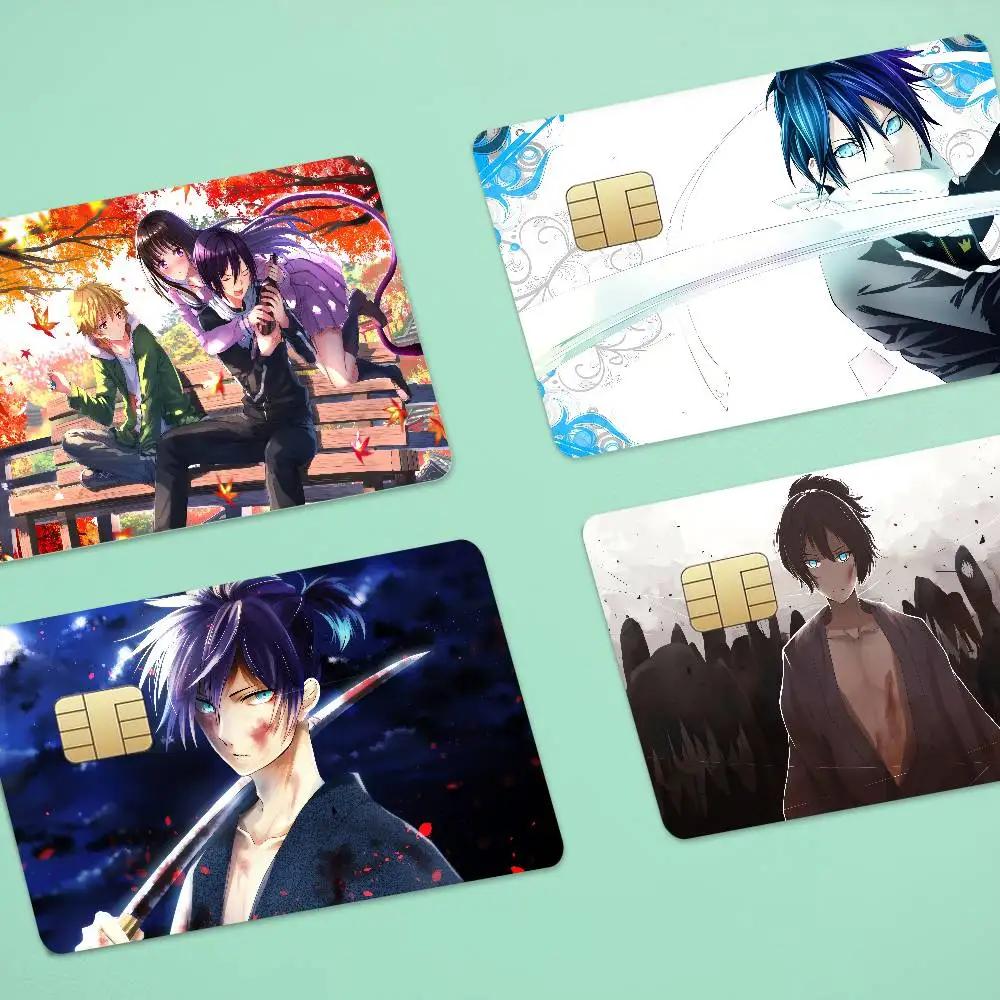 Anime Noragami 1 Set Of 4 Pcs Sticker Film Skin Cover Case For Small Large No Chip Debit Credit Card Front Side