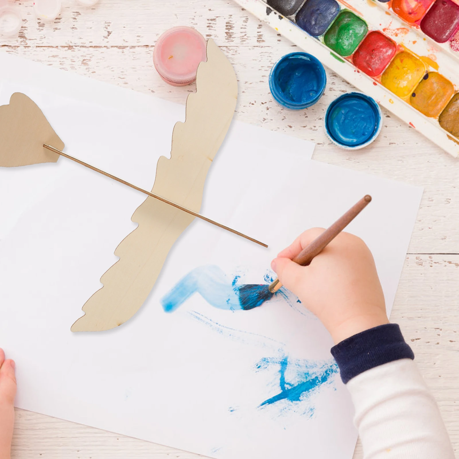 Jouet à peindre en bois, aigle assemblé, ornements artisanaux, Graffiti en bois dur, maison, 6 pièces