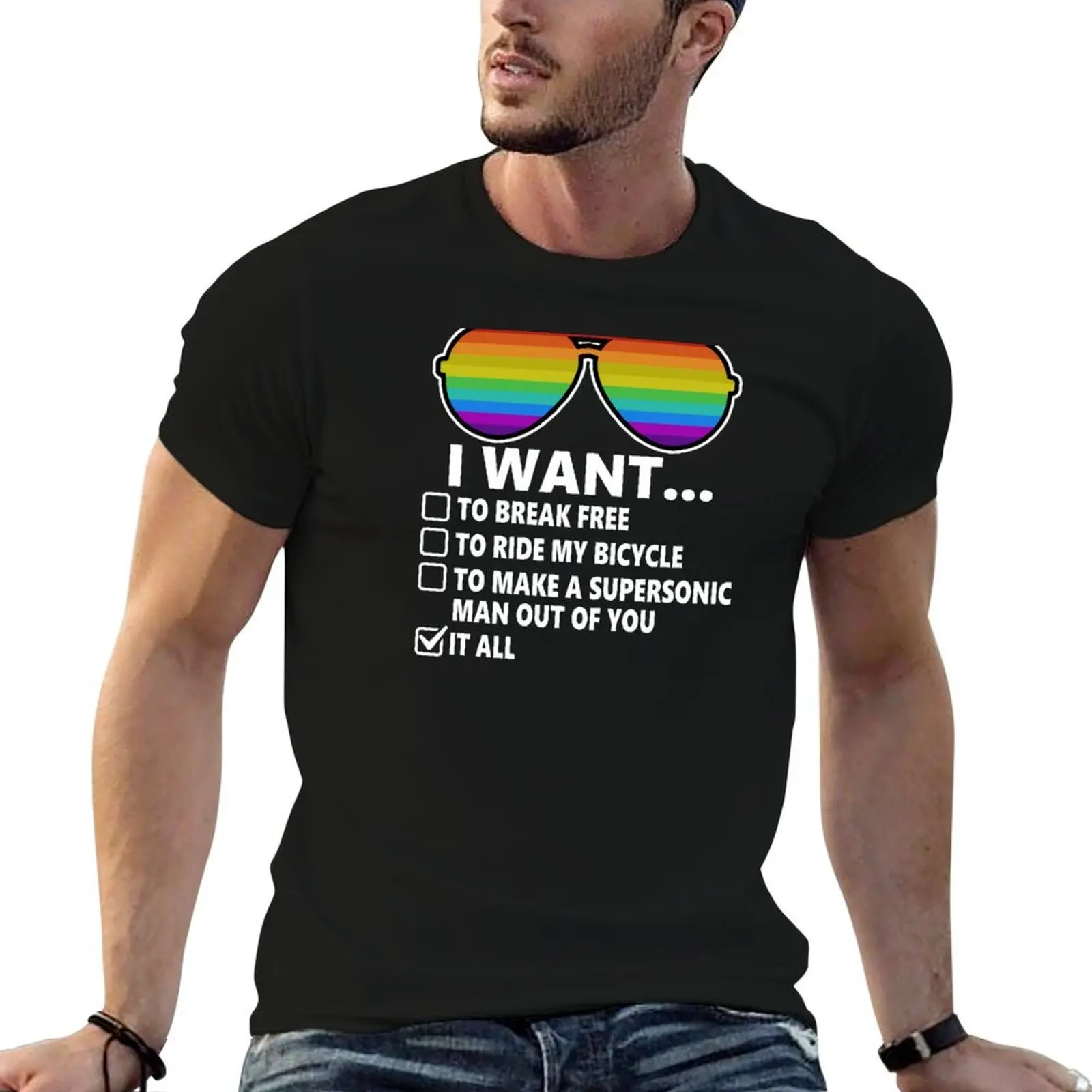 Camiseta divertida para amantes de la música, disfraz de ciclista, camiseta con cuello redondo básico y cómoda, regalo para amantes de la música