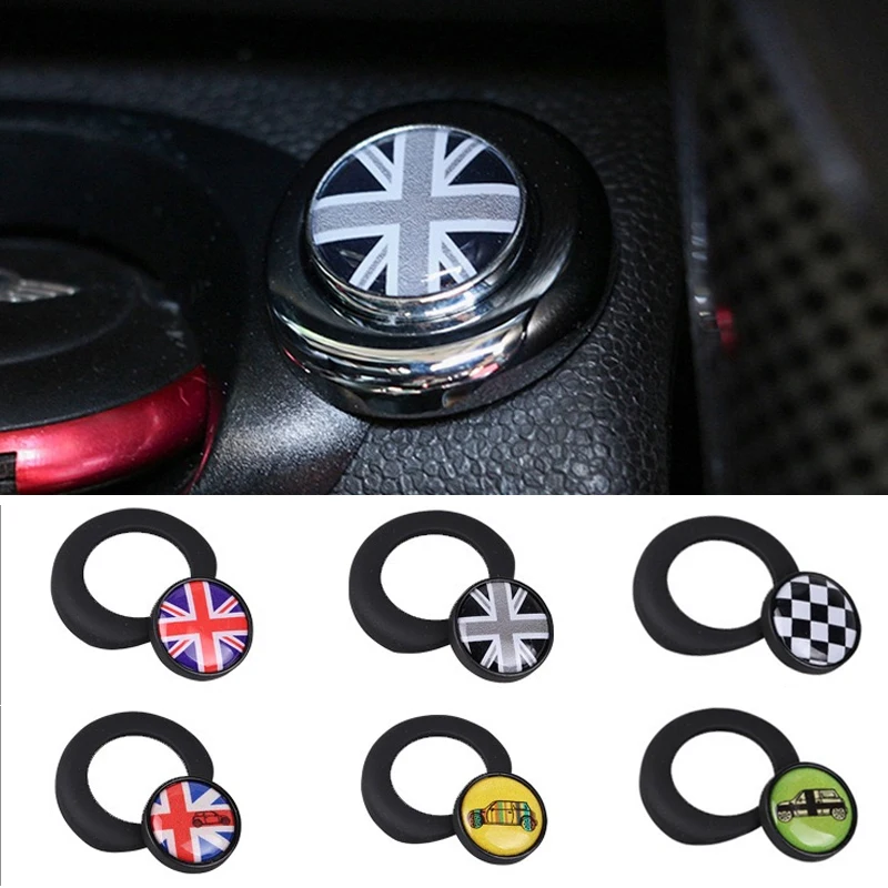 3D Metal Car One-click Start Button Cover Stickers For MINI Cooper S JCW R55 R56 R57 R58 R59 R60 Auto Interior Decoration Decals