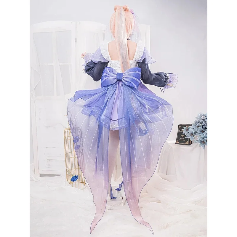 【Wetrose】In Stock Kokomi Maid Cosplay Costume Genshin Impact Artist's Exclusive Fanart Sangonomiya Dress Set Wig Halloween Xmas