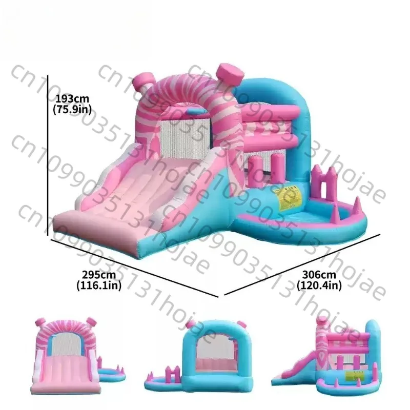 

Pink Blue Slide Inflatable Castle Indoor Small Children's Home Trampoline Slide Baby Playground
