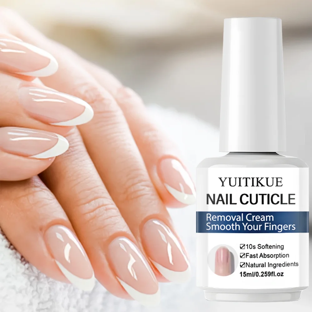 YUITIKUE Removedor de cutículas de 10 segundos 15 ml: suavizante y absorción rápida, cuidado natural para uñas más saludables, manicura y pedicura