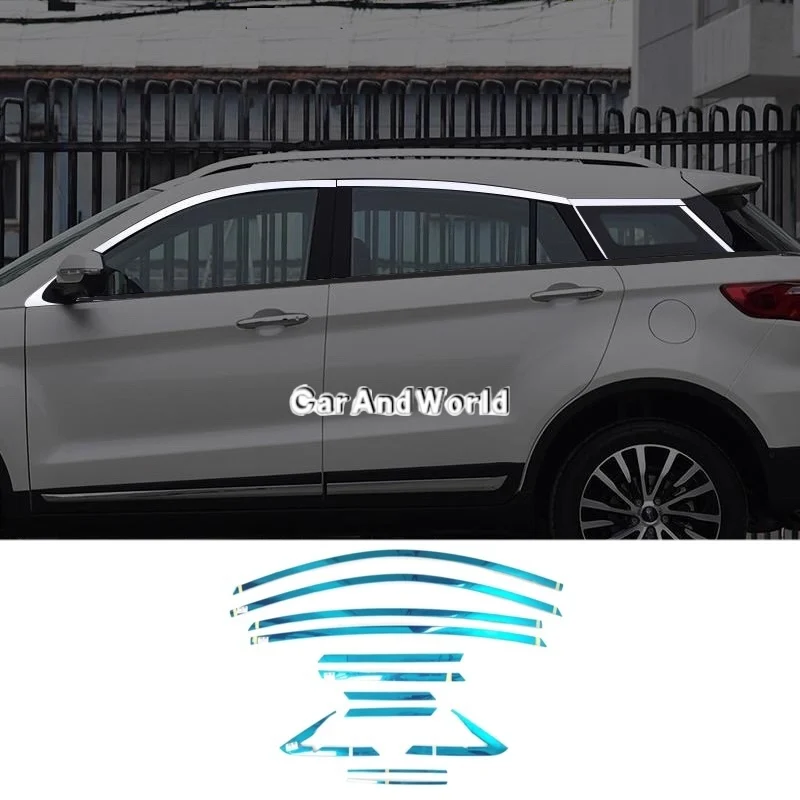 For Ford Everest 2015-2021 Territory 2019-2021 Car Door Upper Window B/C Pillar Strip Center Column Cover Trim Accessories