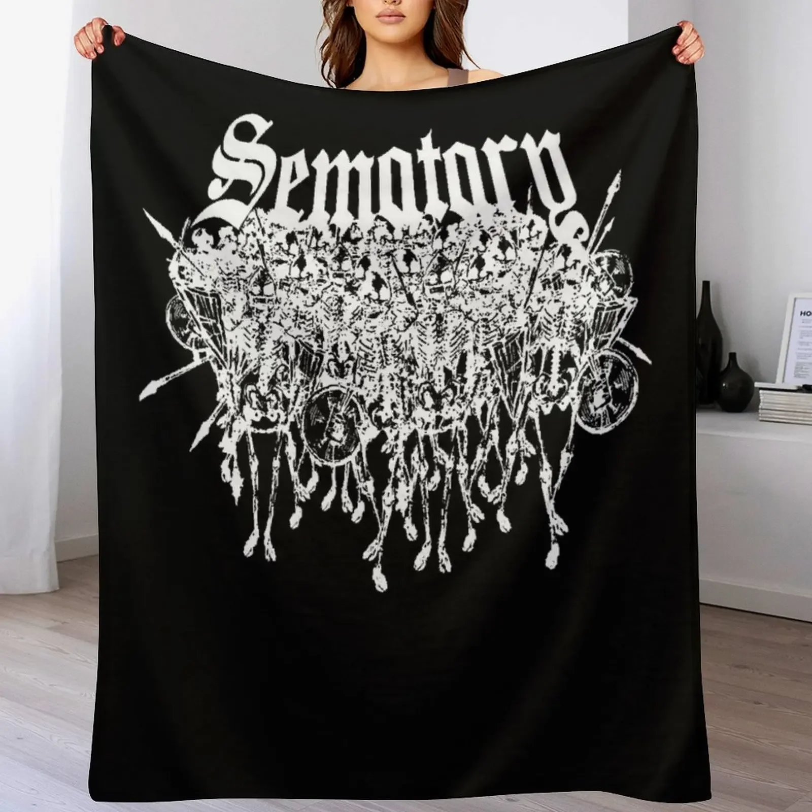 

Sematary Logo Essential Throw Blanket Luxury Brand Beach Softest bed plaid Blankets