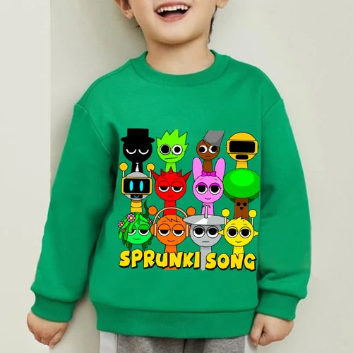 Imagen 1 del producto Sprunki juego ropa para niños Tops casuales lindo Incredibox sudaderas con capucha niños primavera ropa deportiva de dibujos animados niños niñas sudaderas de Anime