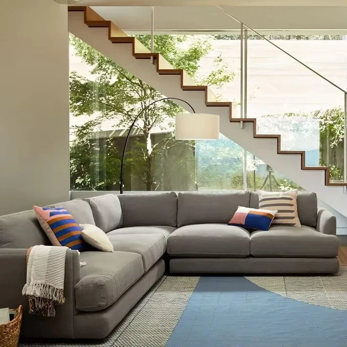 

A Modern Luxury American L-shaped Combination Sofa Set Furniture Living Room
