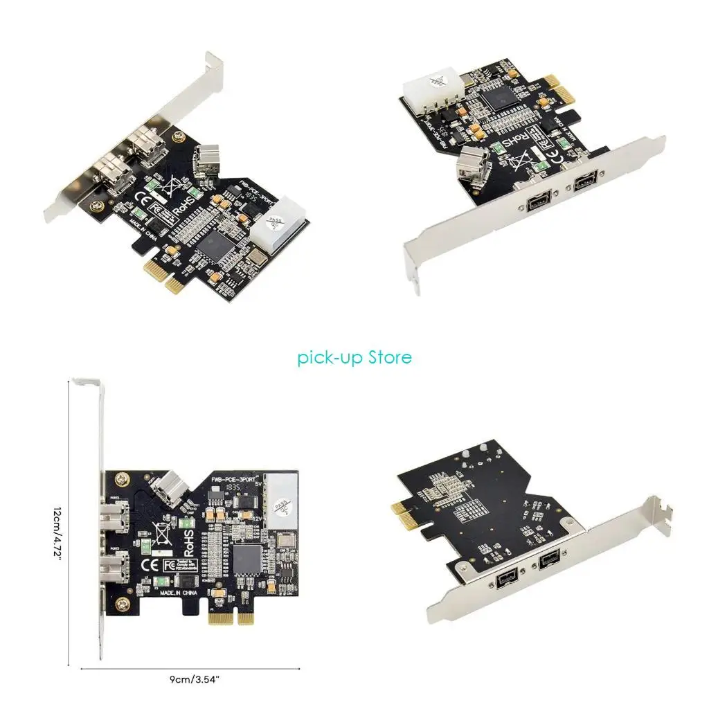 

Q5WA PCIE 3 Ports Firewire 800 Sound Card Expansion Video Card TI XIO2213AZAY
