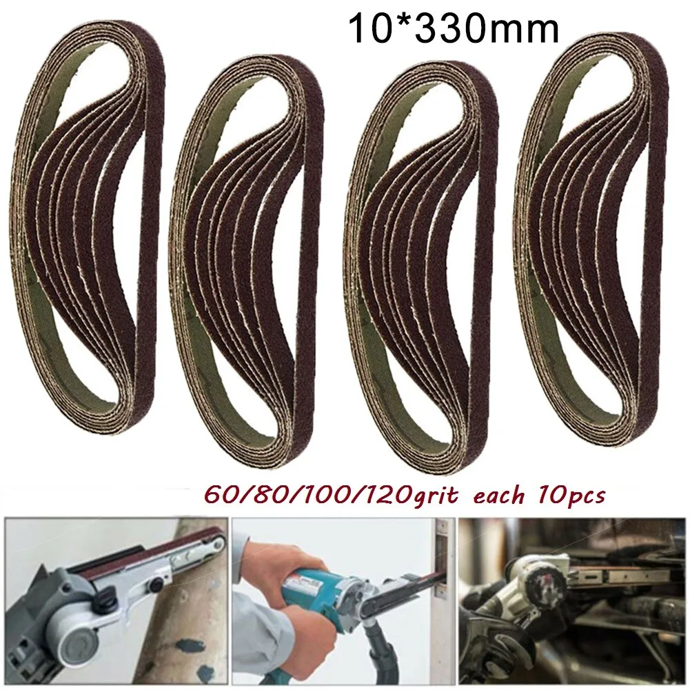 

Sander Sanding Belts Varnish 330 X 10mm 40pcs/Set 60/80/100/120 Grit Air Finger For Wood Paint Plastic High Quality