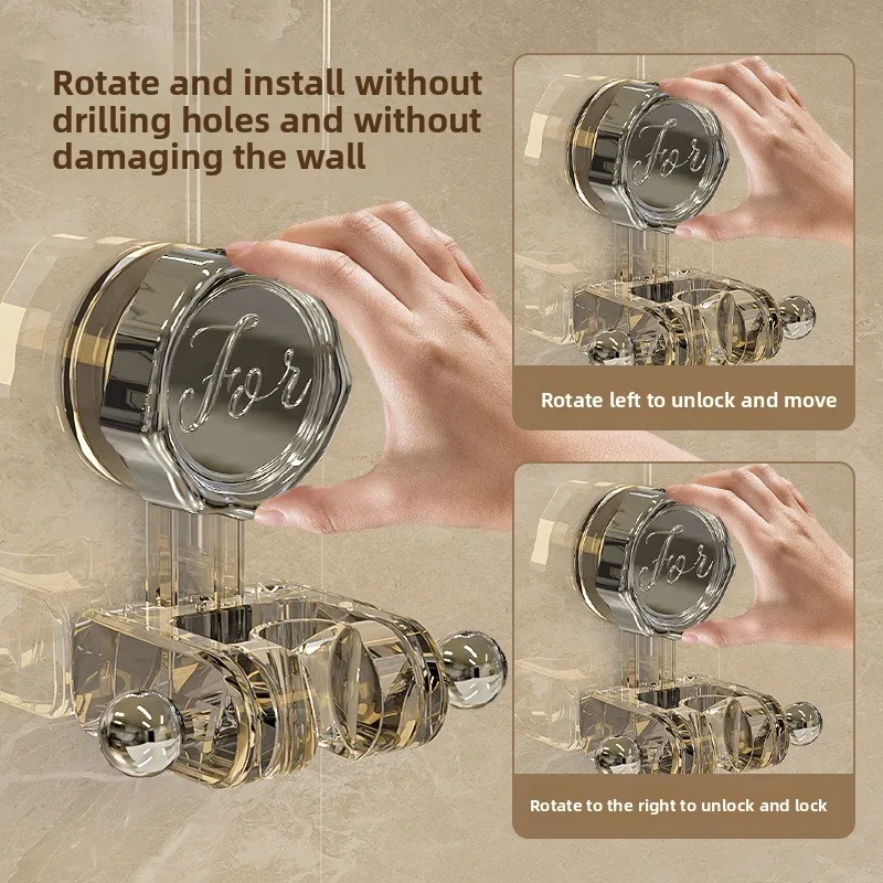 Non-punching suction cup shower bracket Adjustable powerful vacuum suction cup Movable bathroom shower head