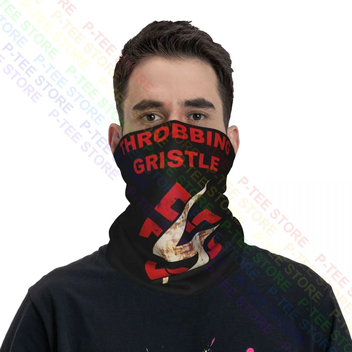 Throbbing Gristle Throbbing Gristle Flash Knot Logo Neck Gaiter Bandana Scarf Face Mask Dustproof