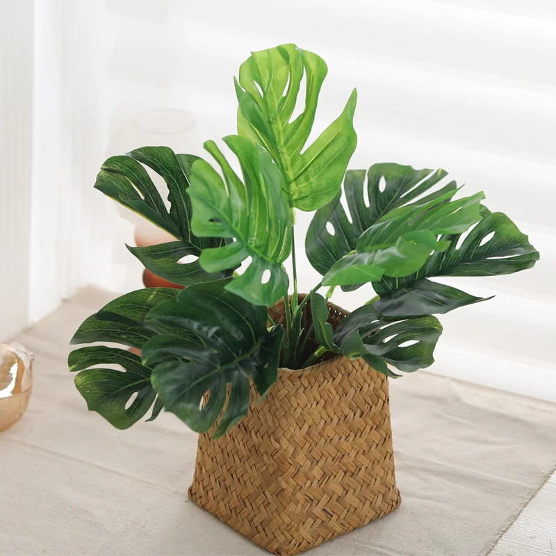 Kahaul الاصطناعي 18 شوكة السلحفاة الظهر ورقة الإبداعية عالية الجودة السلاحف الظهر ورقة من محاكاة النبات ترتيب المنزل عيد الميلاد