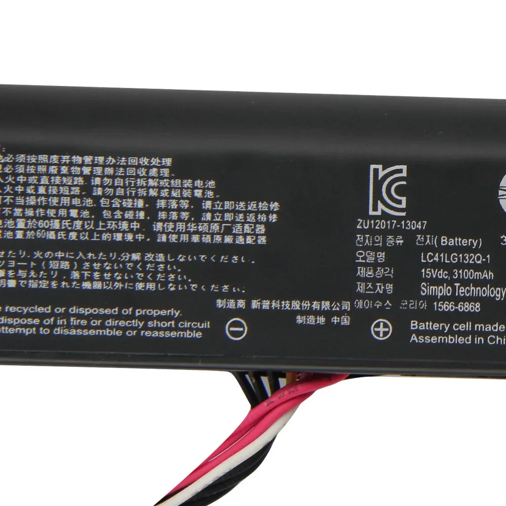 Batería de repuesto Original A41N1501 A41LK9H para ASUS N552V N552VW N752 N752V N752VW GL752VW GL752V CA
