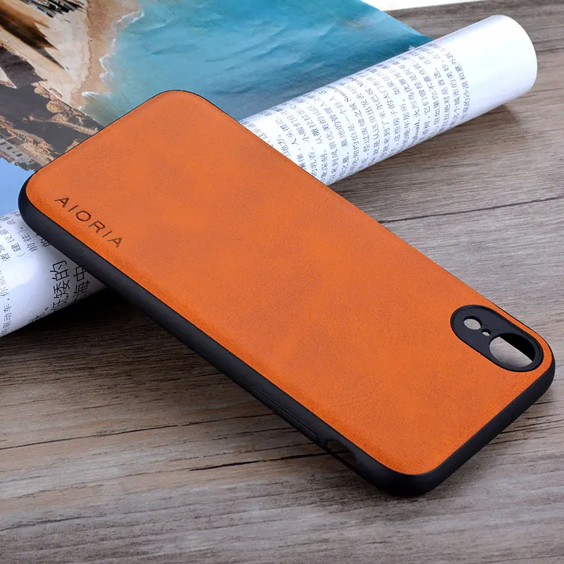 for iPhone XR Case 6.1 inch Luxury funda Vintage leather Skin cover hoesje for iphone xr phone case coque capa fashion