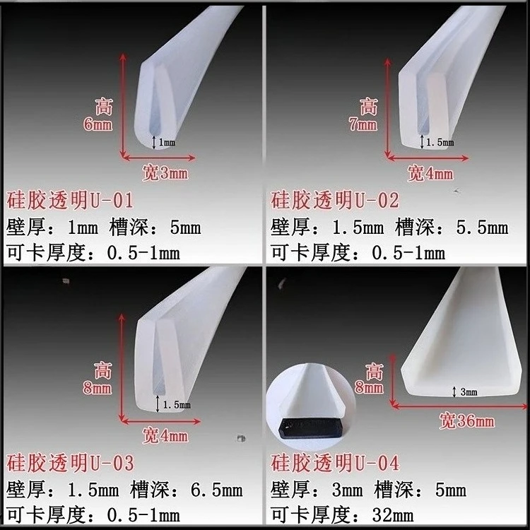5M U-Shaped Rubber Edge Guard Strip Edge Banding Tape Weatherstrip Shower Door Sealing Tape Glass Protector Trim Durable