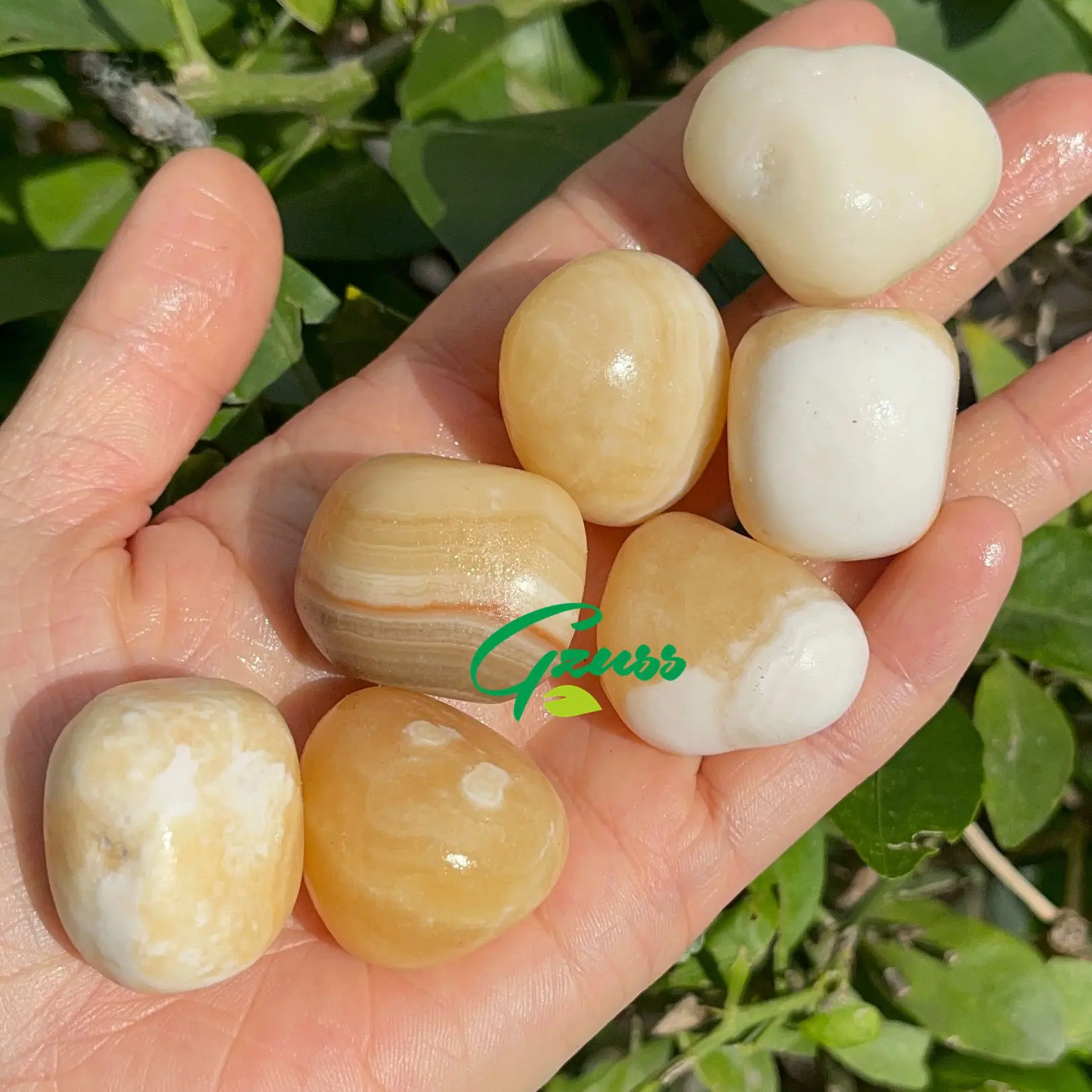 Orange calcite natural orange calcite tumbled stone - tumbled orange calcite - healing crystals and stones - chakra stone