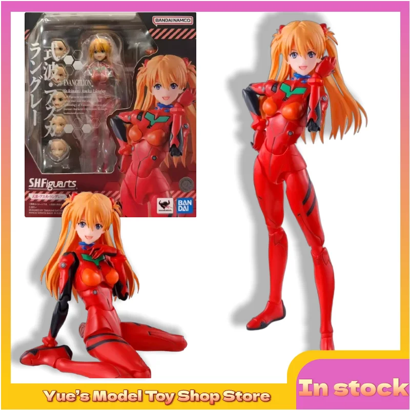 

【In Stock】Bandai Shf Neon Genesis Evangelion EVA Asuka New Movie Version Motorcycle Suit Movable Humanoid Doll Anime Model Gift