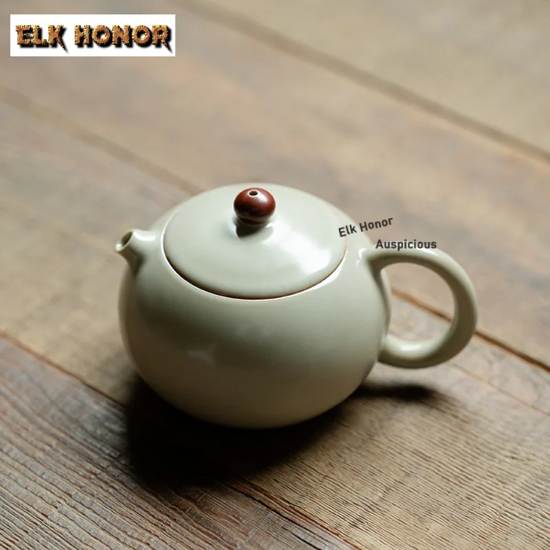 

150ml Ru Kiln Porcelain Xi Shi Teapot Handmade Ice Cracked Glaze Tea Infuser Pot Tea Maker Kettle With Ball Hole Kung Fu Teaware