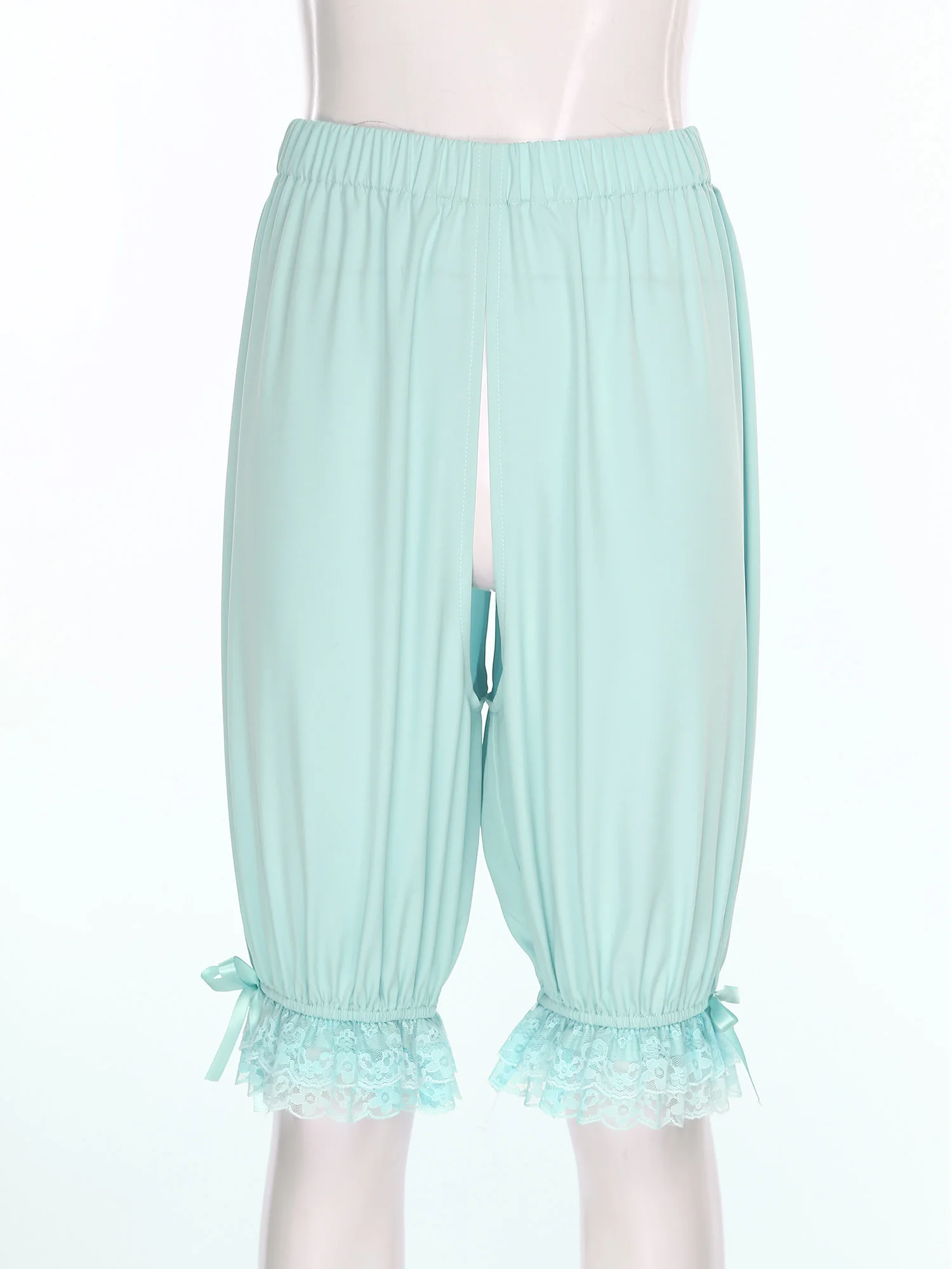 

Women Lolita Gothic Style Bloomers Short Open Crotch Ruffled Legs with Lace Trim Victorian Pumpkin Pettipants Dress Bottoms