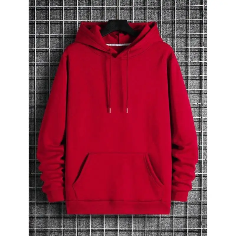 

Мужской осенний комплект кенгуру на теплой подкладке, повседневный комплект спортивной одежды, чистый цвет с внутренней сумкой, трансграничный предмет