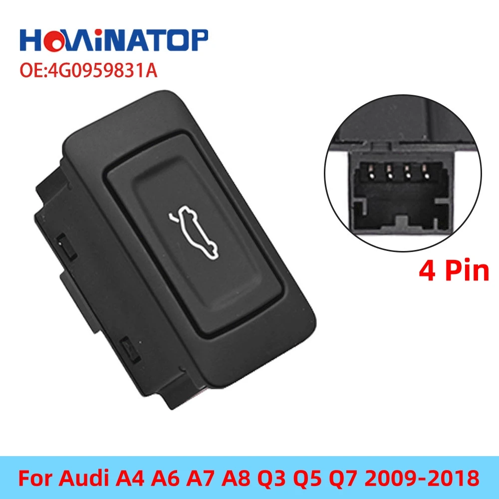 

HOWINATOP 4G0959831A Trunk Lid Release Switch Tailgate Control Button For Audi A4 A6 A7 A8 Q3 Q5 Q7 2009-2018 OEM Replacement