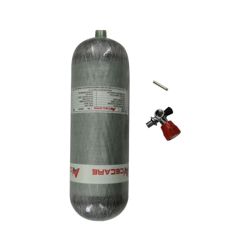 ACECARE 9L Carbon Fiber Cylinder CE Scuba 300Bar Air Tank M18*1.5 Valve For Diving