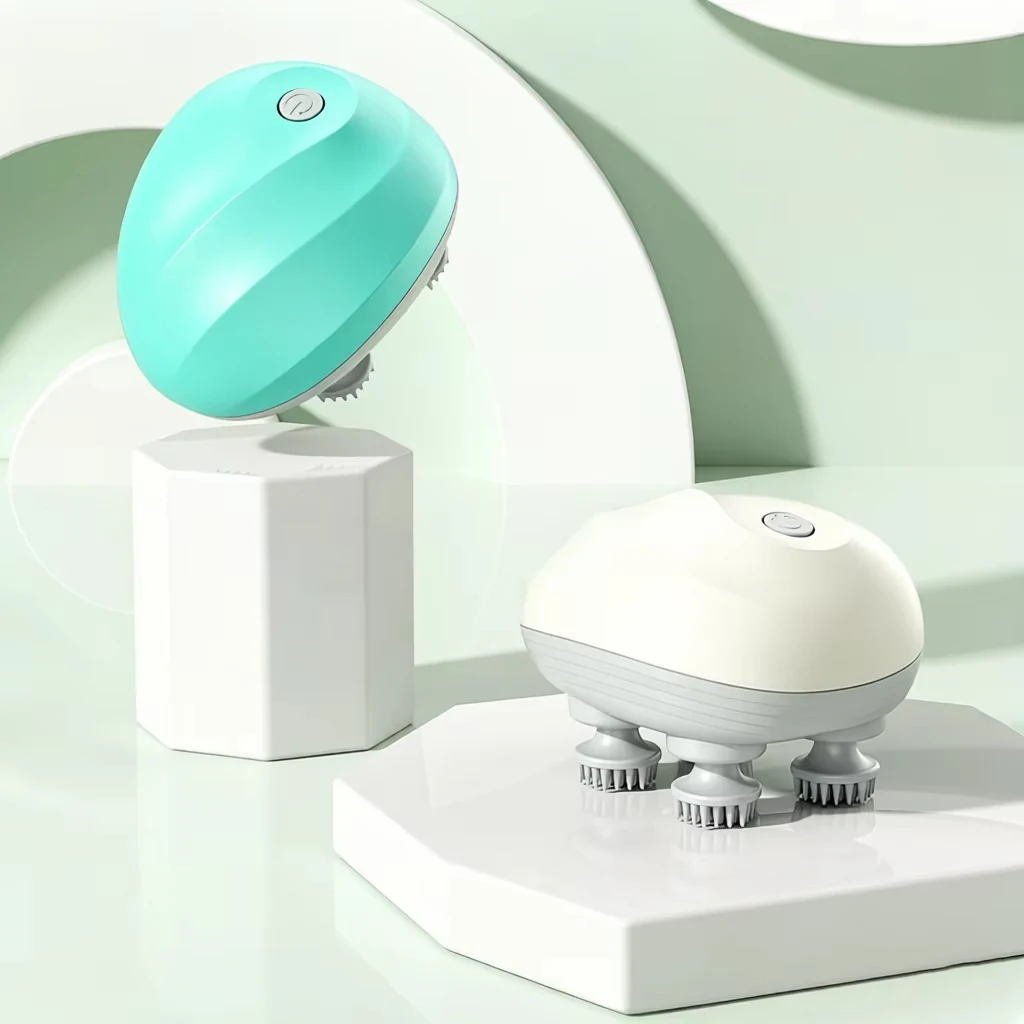 Electric Deep Scalp Massager for Hair Growth & Cleaning, Cordless Head Massager with Soft Silicone Nodes, Portable & Washable,