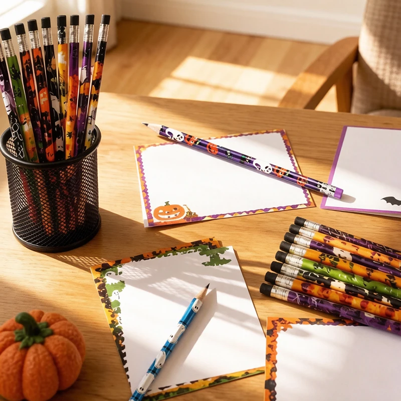 Lot varié de crayons d'Halloween – 6 à 36 crayons en graphite HB avec motifs festifs pour la décoration d'événements et les sacs cadeaux TMZ