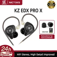 KZ EDX PRO X Wired Headphone Dynamic Drive Earphone HIFI Stereo Bass Music Earbuds In Ear Sport Headphones w/ Eartips for Castor