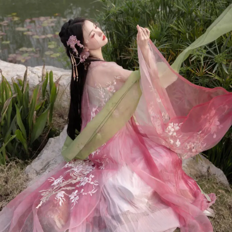 Chinês Antigo Traje De Dança, Ópera Tradicional Streamer, Hanfu Chiffon, Xale Longo, Performance De Palco, Fita De Seda