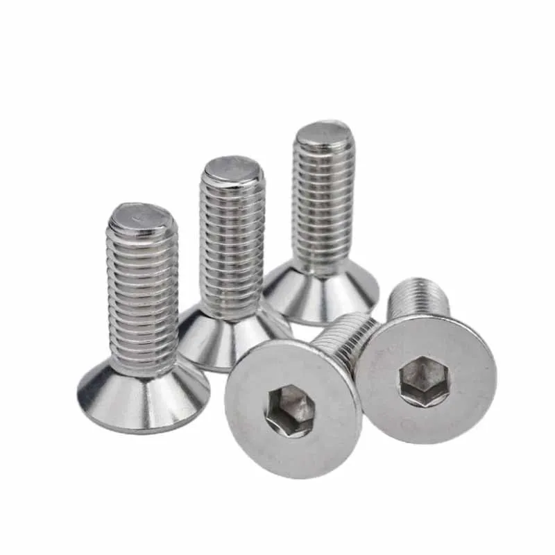 40-80pcs Flat Head Machine Screws M3 Inner Hex Screw 4mm-12mm 304 Stainless Steel Fasteners Bolts M3x4 M3x5 M3x6 M3x8 M3x10  x12