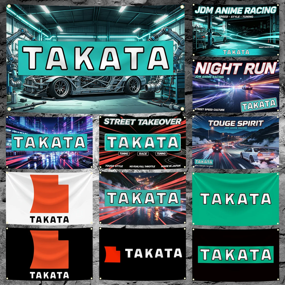 60x90cm 90x150cm 120x180cm Takata Flag JDM Racing Car Tapestry Banner Cars Modification Garage Wall Decor
