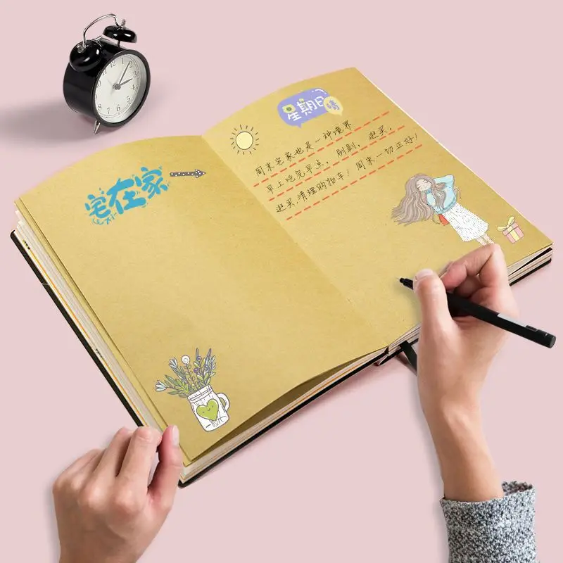 A5 Creativity Hand Ledger Sakura Blank Grid Dot Hand Ledger Girl Heart Cute Diary Notebook Student Stationery for Gril Gift