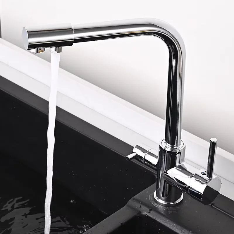 Kitchen Faucet For Direct Drinking Integrated Water & Vegetable Basin Tap For Sink Lighting Brass Modern