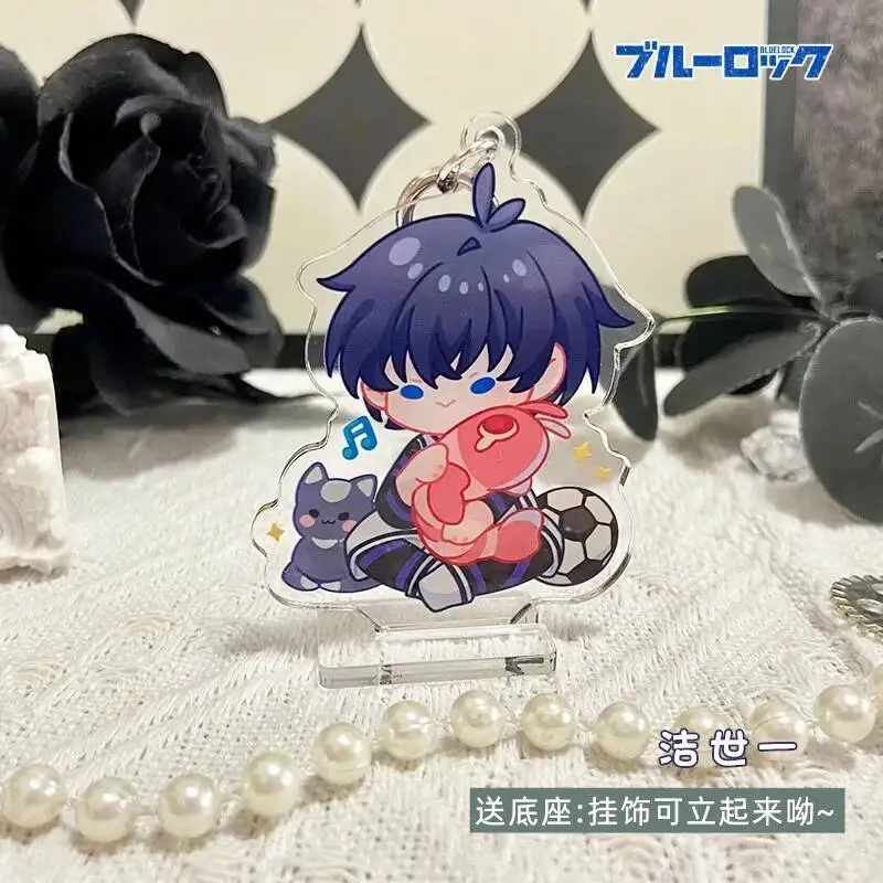 الأزرق قفل تأثيري Seishiro ناجي ريو ميكاجي Isagi Yoichi Bachira Meguru الاكريليك قلادة المدرسية حامل صغير المفاتيح هدية
