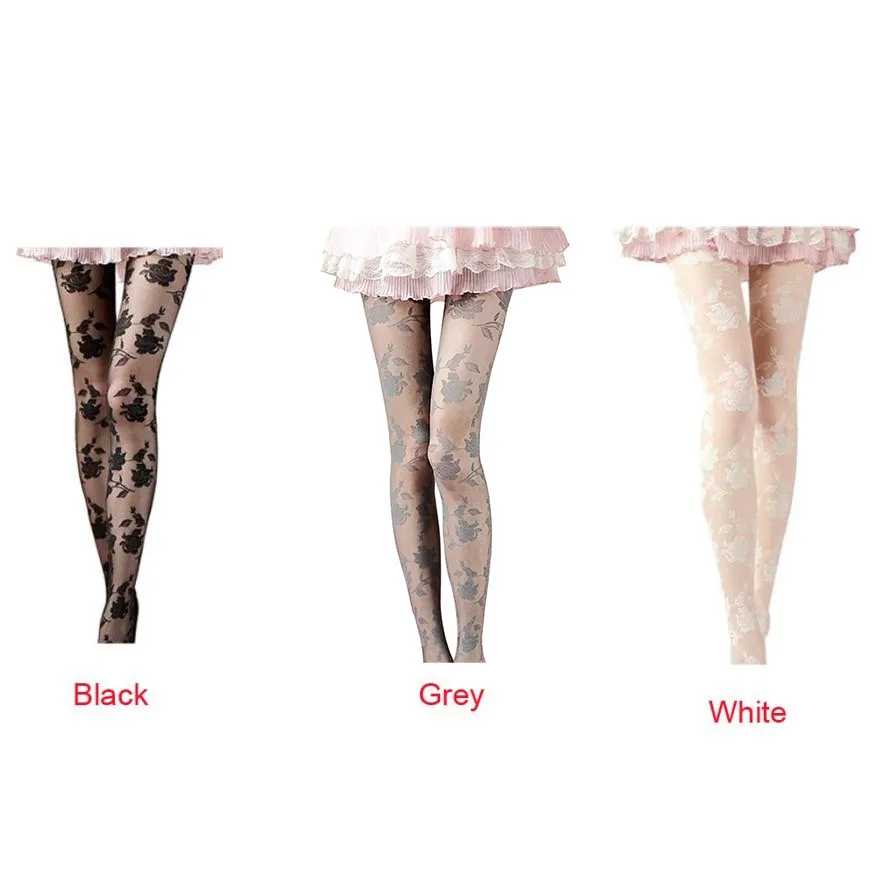

Ladies' Thin Sexy Lace Garter Belt Stocking Floral Pattern Thigh Highs Y2K Over Knee Sock Mesh Pantyhose Lingerie Leggings