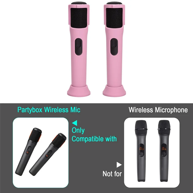 B24B 2Pcs Silicone Case For  Partybox Wireless Microphone Anti-Rolling Protective Case With Base Microphone Case