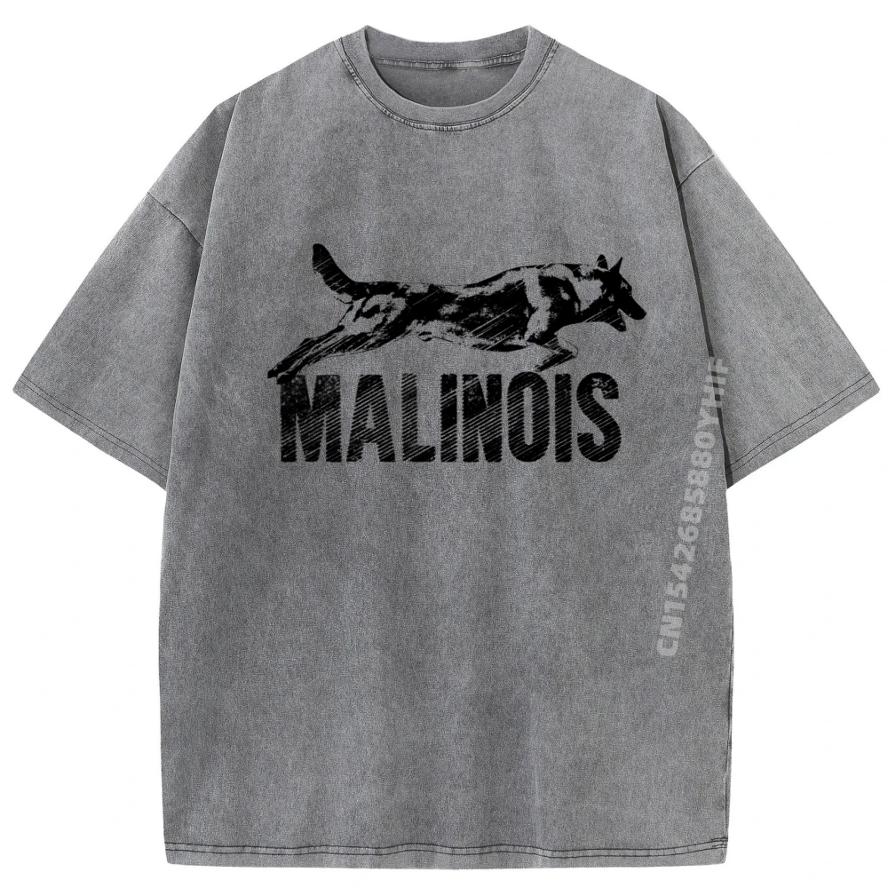 

Malinois Belgian Shepherd Mens Clothing Printed Tees Mens Luxury Design High Quality Cotton Washed Shirt