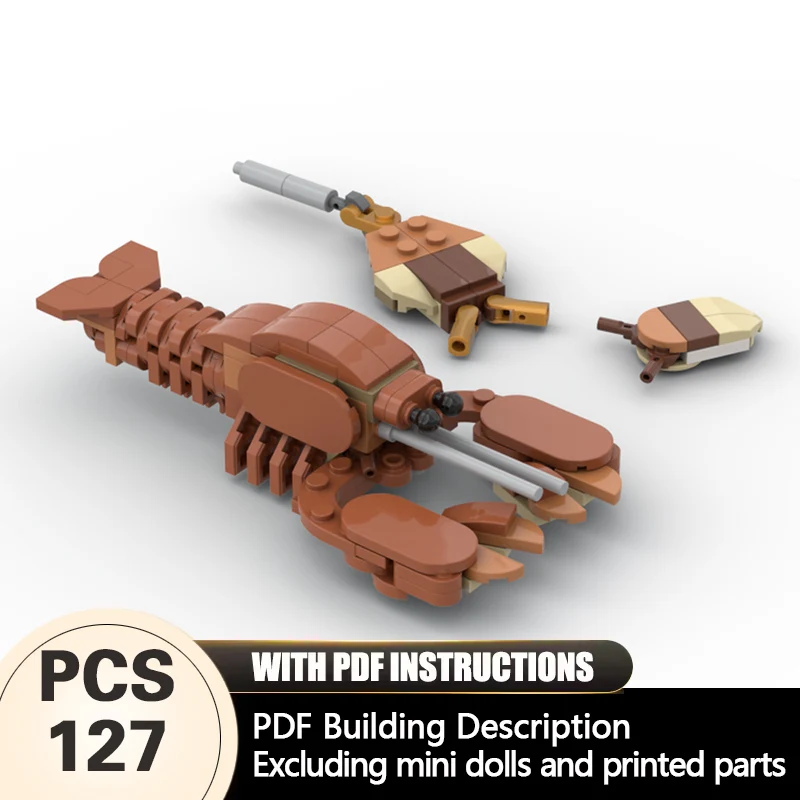 

Creators Animal Series Model MOC Building Bricks Realistic Crayfish Modular Technology Gifts Holiday Assemble Children Toys Suit