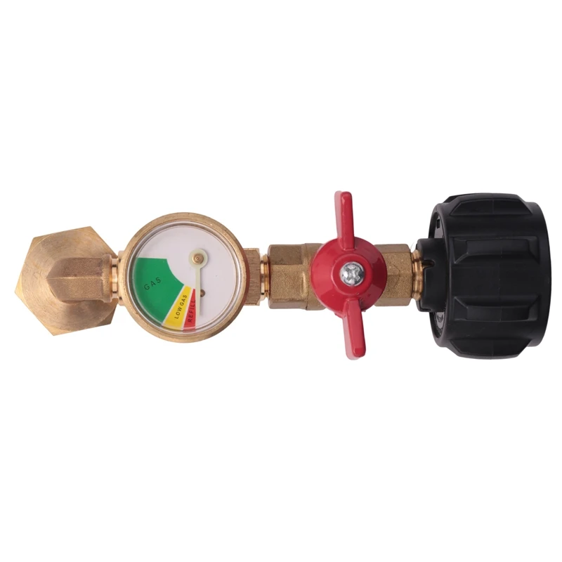 Propane Adapter 1Lb To 20Lb, QCC1 Propane Refill Elbow Adapter With Gauge And ON-Off Control Valve For 1LB Propane Tank image 5